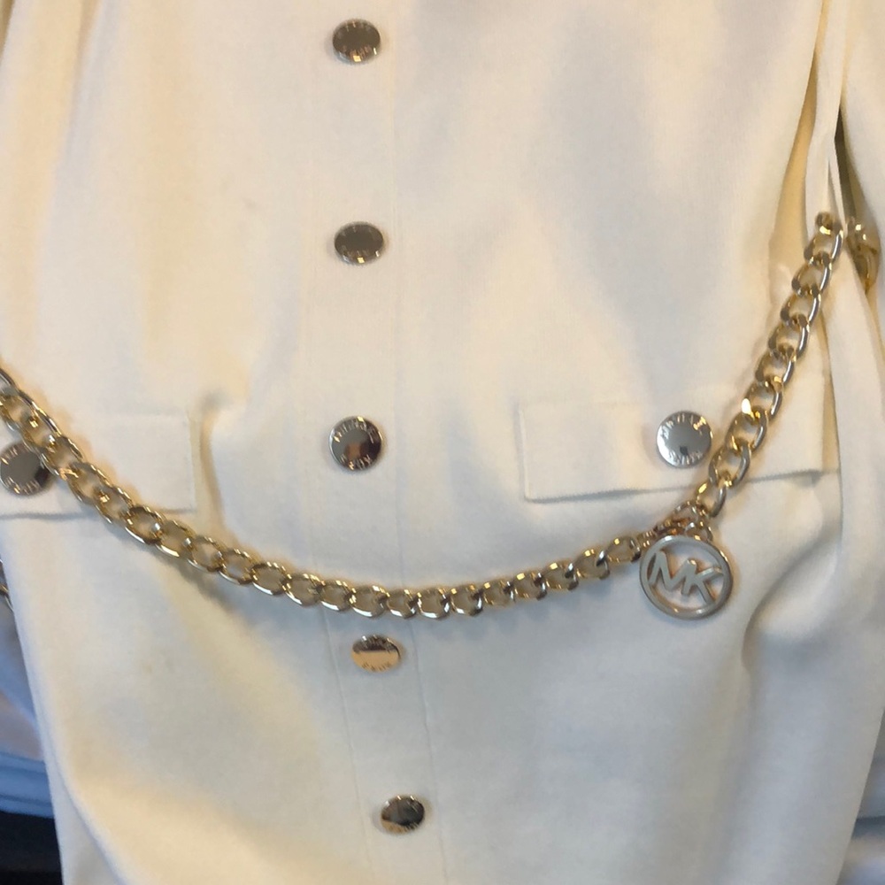 Michael Kors Cream Long Sleeve Dress L - Picture 14 of 15